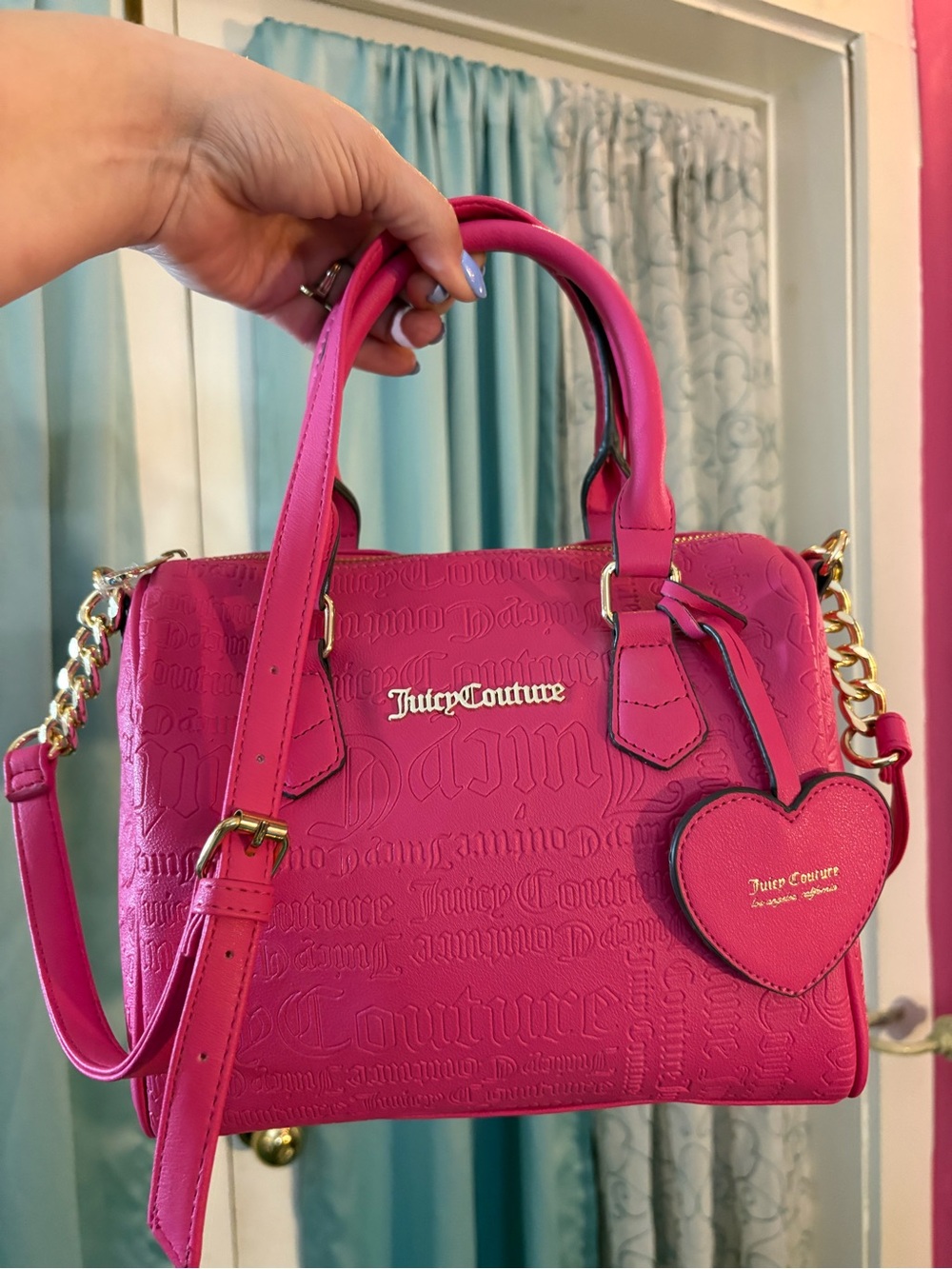 JUICY COUTURE ~ Deboss Logo Rasberry Tart Speedy Satchel ~ NWOT